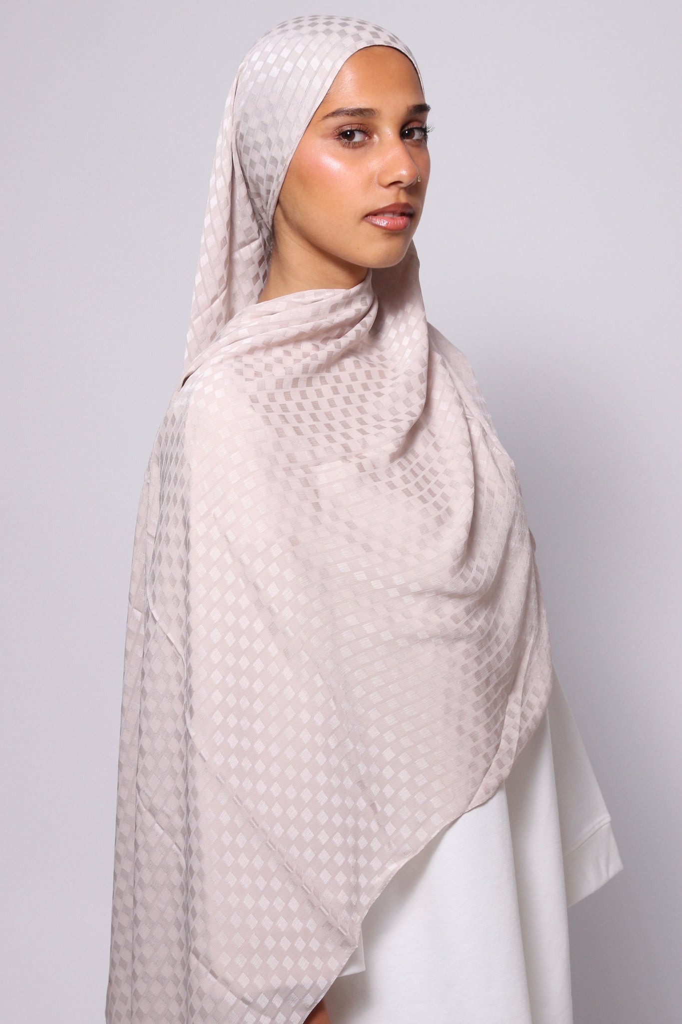 Modal soie imprimé - beige